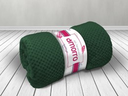 Koc narzuta 150x200 Amorro żakardowy zielony ciemny wytłaczany 240g/m2 Darymex