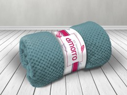 Koc narzuta 200x220 Amorro żakardowy turkusowy jasny wytłaczany 240g/m2 Darymex