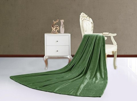Koc narzuta z mikrofibry 200x220 Comfort zielony ciemny 18 Koc narzuta z mikrofibry 200x220 Comfort zielony ciemny 18