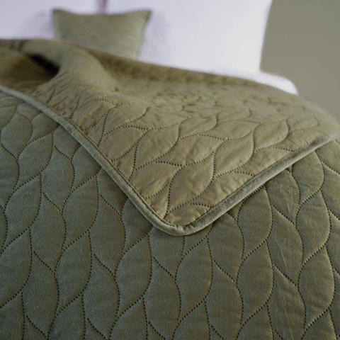 Narzuta dekoracyjna 170x210 Verde zielona welurowa liście dwustronna Darymex Narzuta dekoracyjna 170x210 Verde zielona welurowa liście dwustronna Darymex