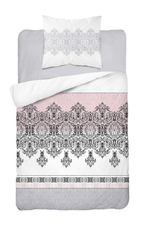 Pościel bawełniana 140x200 Glamour biała różowa ornamenty orientalna 3833 A Bawełna 88 Pościel bawełniana 140x200 Glamour biała różowa ornamenty orientalna 3833 A Bawełna 88