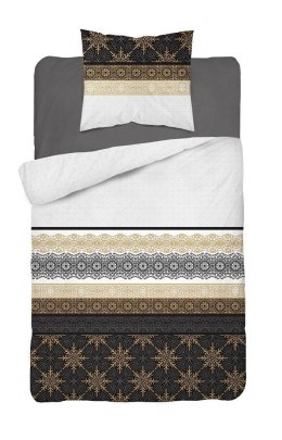 Pościel bawełniana 140x200 glamour ornamenty grafitowa złota 3835 A Bawełna 88