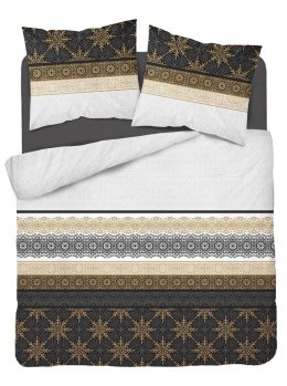 Pościel bawełniana 140x200 glamour ornamenty grafitowa złota 3835 A Bawełna 88