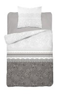 Pościel bawełniana 140x200 glamour ornamenty pasy brązowa 3837 B Bawełna 88 Pościel bawełniana 140x200 glamour ornamenty pasy brązowa 3837 B Bawełna 88