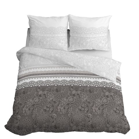 Pościel bawełniana 140x200 glamour ornamenty pasy brązowa 3837 B Bawełna 88 Pościel bawełniana 140x200 glamour ornamenty pasy brązowa 3837 B Bawełna 88