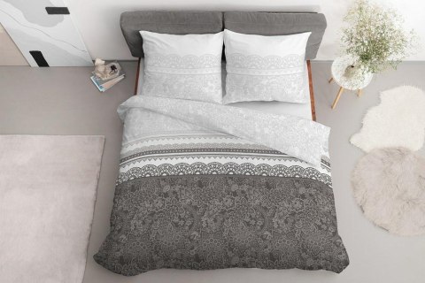 Pościel bawełniana 140x200 glamour ornamenty pasy brązowa 3837 B Bawełna 88 Pościel bawełniana 140x200 glamour ornamenty pasy brązowa 3837 B Bawełna 88