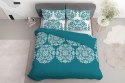 Pościel bawełniana 140x200 turkusowa ornamenty rozeta biała 3838 B Bawełna 88 Pościel bawełniana 140x200 turkusowa ornamenty rozeta biała 3838 B Bawełna 88