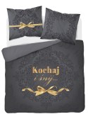 Pościel bawełniana 160x200 Kochaj i śnij grafitowa 4111 A Holland 129
