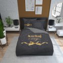 Pościel bawełniana 160x200 Kochaj i śnij grafitowa 4111 A Holland 129