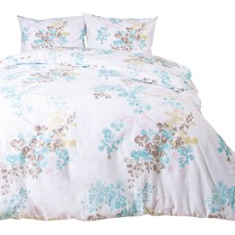 Pościel bawełniana 160x200 biała turkusowa kwiaty 71475/1 Cottonlove 6