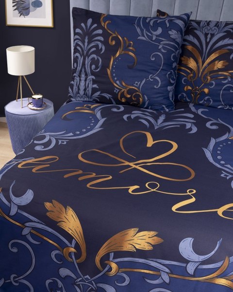 Pościel bawełniana 160x200 granatowa ornamenty 4104 A Holland 129 Pościel bawełniana 160x200 granatowa ornamenty 4104 A Holland 129