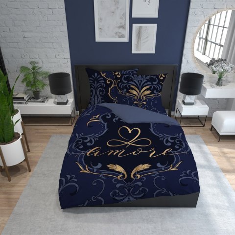 Pościel bawełniana 160x200 granatowa ornamenty 4104 A Holland 129 Pościel bawełniana 160x200 granatowa ornamenty 4104 A Holland 129