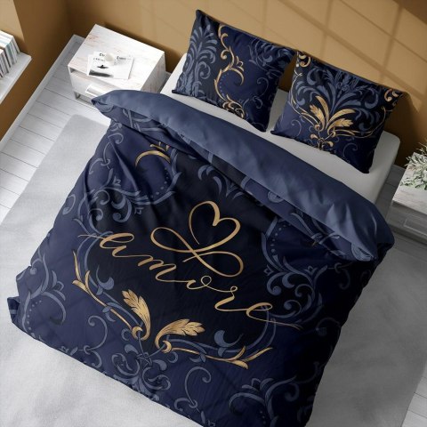 Pościel bawełniana 160x200 granatowa ornamenty 4104 A Holland 129 Pościel bawełniana 160x200 granatowa ornamenty 4104 A Holland 129