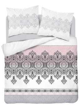 Pościel bawełniana 220x200 Glamour biała różowa ornamenty orientalna 3833 A Bawełna 88