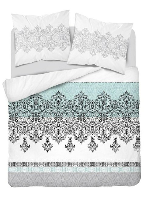 Pościel bawełniana 220x200 Glamour biała turkusowa ornamenty orientalna 3833 B Bawełna 88 Pościel bawełniana 220x200 Glamour biała turkusowa ornamenty orientalna 3833 B Bawełna 88