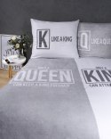 Pościel bawełniana 220x200 Queen King szara biała 4100 A Holland 129 Pościel bawełniana 220x200 Queen King szara biała 4100 A Holland 129