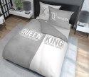 Pościel bawełniana 220x200 Queen King szara biała 4100 A Holland 129 Pościel bawełniana 220x200 Queen King szara biała 4100 A Holland 129