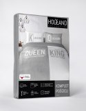 Pościel bawełniana 220x200 Queen King szara biała 4100 A Holland 129 Pościel bawełniana 220x200 Queen King szara biała 4100 A Holland 129