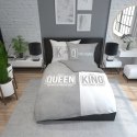 Pościel bawełniana 220x200 Queen King szara biała 4100 A Holland 129 Pościel bawełniana 220x200 Queen King szara biała 4100 A Holland 129