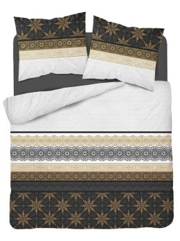 Pościel bawełniana 220x200 glamour ornamenty grafitowa złota 3835 A Bawełna 88