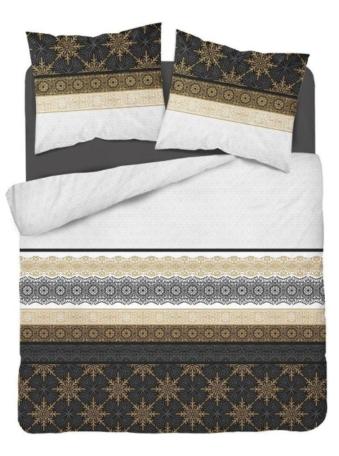 Pościel bawełniana 220x200 glamour ornamenty grafitowa złota 3835 A Bawełna 88 Pościel bawełniana 220x200 glamour ornamenty grafitowa złota 3835 A Bawełna 88