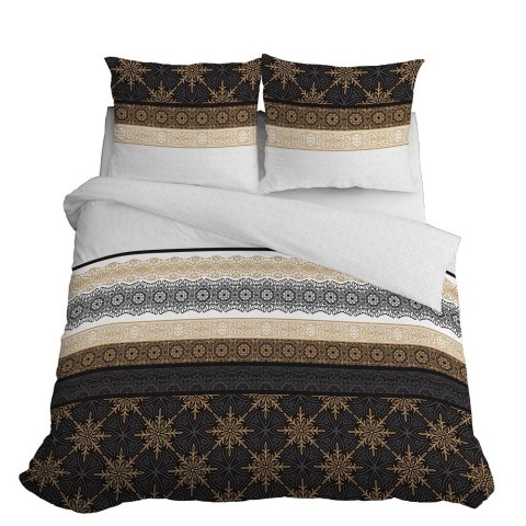 Pościel bawełniana 220x200 glamour ornamenty grafitowa złota 3835 A Bawełna 88 Pościel bawełniana 220x200 glamour ornamenty grafitowa złota 3835 A Bawełna 88