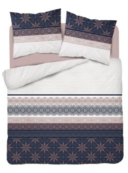 Pościel bawełniana 220x200 glamour ornamenty granatowa pudrowa 3835 B Bawełna 88