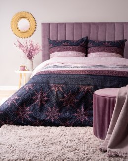 Pościel bawełniana 220x200 glamour ornamenty granatowa pudrowa 3835 B Bawełna 88