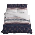 Pościel bawełniana 220x200 glamour ornamenty granatowa pudrowa 3835 B Bawełna 88