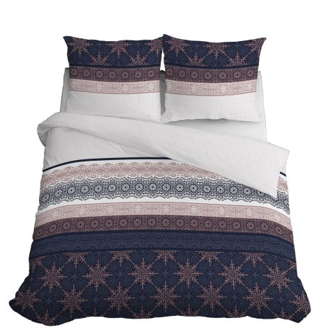 Pościel bawełniana 220x200 glamour ornamenty granatowa pudrowa 3835 B Bawełna 88 Pościel bawełniana 220x200 glamour ornamenty granatowa pudrowa 3835 B Bawełna 88