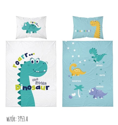 Pościel bawełniana 90x120 dinozaur turkusowa 3953 A Mayamoo 105 Pościel bawełniana 90x120 dinozaur turkusowa 3953 A Mayamoo 105