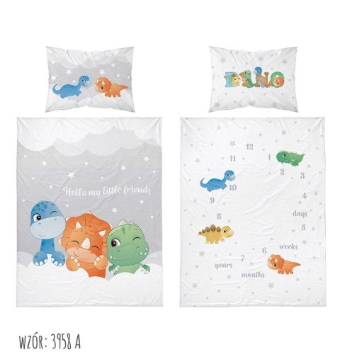 Pościel bawełniana 90x120 dinusie szara 3958 A Mayamoo 105 Pościel bawełniana 90x120 dinusie szara 3958 A Mayamoo 105