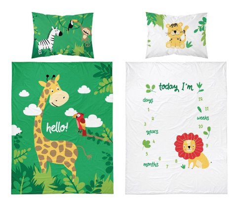 Pościel bawełniana 90x120 żyrafa zielona 3945 A Mayamoo 105 Pościel bawełniana 90x120 żyrafa zielona 3945 A Mayamoo 105