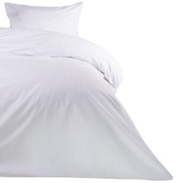 Pościel hotelowa 160x200+1x70x80 Tivoli biała adamaszkowa na zakładkę paski 1cm