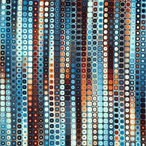 Pościel satynowa 220x200 Nika 25 turkusowa ruda geometria Eurofirany Pościel satynowa 220x200 Nika 25 turkusowa ruda geometria Eurofirany