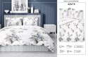 Pościel satynowa 220x200 szara niebieska kwiaty 4247 B Home Satin 11