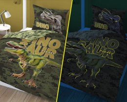 Pościel świecąca w ciemności 160x200 dinozaur 4030 A bawełniana Fluo 133