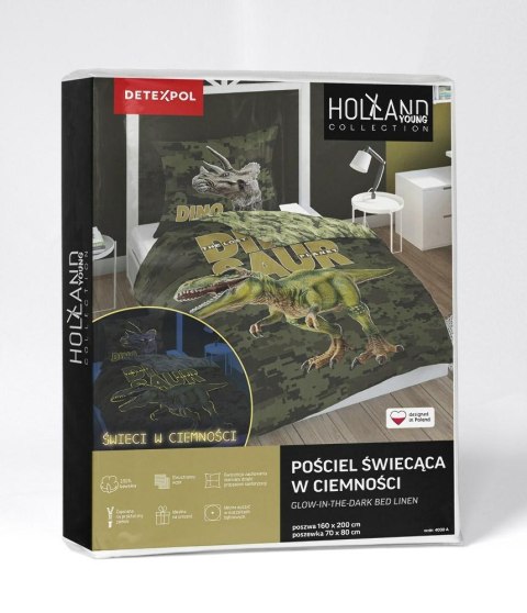 Pościel świecąca w ciemności 160x200 dinozaur 4030 A bawełniana Fluo 133 Pościel świecąca w ciemności 160x200 dinozaur 4030 A bawełniana Fluo 133