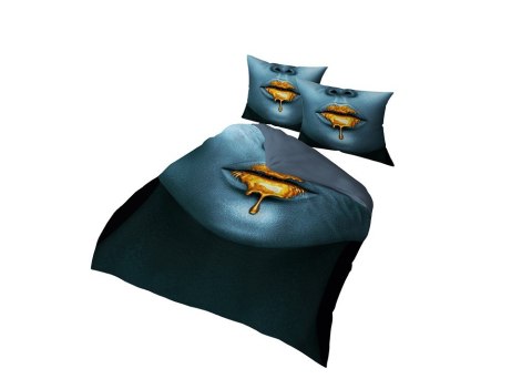 Pościel z mikrofibry 3D 160x200 niebieska twarz 4181 A mikro 07 Pościel z mikrofibry 3D 160x200 niebieska twarz 4181 A mikro 07