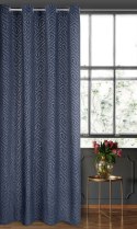 Zasłona 140x250 Inga granatowa gotowa na przelotkach welurowa z żakardowym geometrycznym wzorem Pierre Cardin Zasłona 140x250 Inga granatowa gotowa na przelotkach welurowa z żakardowym geometrycznym wzorem Pierre Cardin
