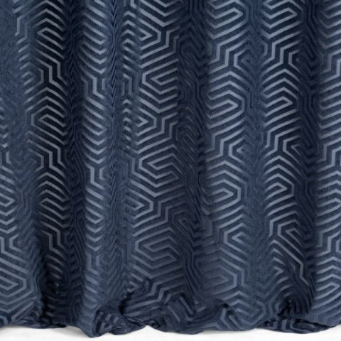 Zasłona 140x250 Inga granatowa gotowa na przelotkach welurowa z żakardowym geometrycznym wzorem Pierre Cardin Zasłona 140x250 Inga granatowa gotowa na przelotkach welurowa z żakardowym geometrycznym wzorem Pierre Cardin