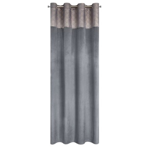 Zasłona 140x250 Agnes grafitowa złota welurowa gotowa na przelotkach D91 Zasłona 140x250 Agnes grafitowa złota welurowa gotowa na przelotkach D91