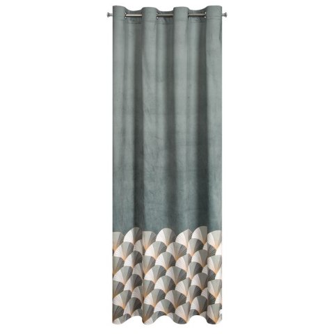 Zasłona 140x250 Gina stalowa geometryczna welurowa gotowa na przelotkach D91 Zasłona 140x250 Gina stalowa geometryczna welurowa gotowa na przelotkach D91