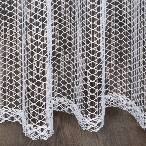 Firana 140x250 Aiden biała z nieregularnej siateczki gotowa na przelotkach Eurofirany Firana 140x250 Aiden biała z nieregularnej siateczki gotowa na przelotkach Eurofirany