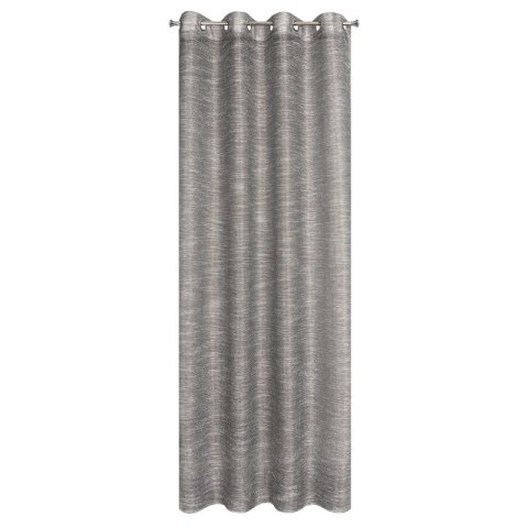Firana 140x250 Rachel stalowa zdobiona błyszczącą nicią gotowa na przelotkach Eurofirany Firana 140x250 Rachel stalowa zdobiona błyszczącą nicią gotowa na przelotkach Eurofirany