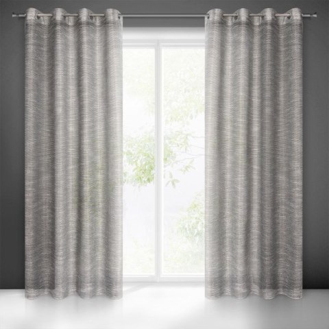 Firana 140x250 Rachel stalowa zdobiona błyszczącą nicią gotowa na przelotkach Eurofirany Firana 140x250 Rachel stalowa zdobiona błyszczącą nicią gotowa na przelotkach Eurofirany