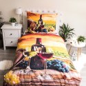 Pościel bawełniana 140x200 Wino kieliszki poszewka 70x90 Pościel bawełniana 140x200 Wino kieliszki poszewka 70x90