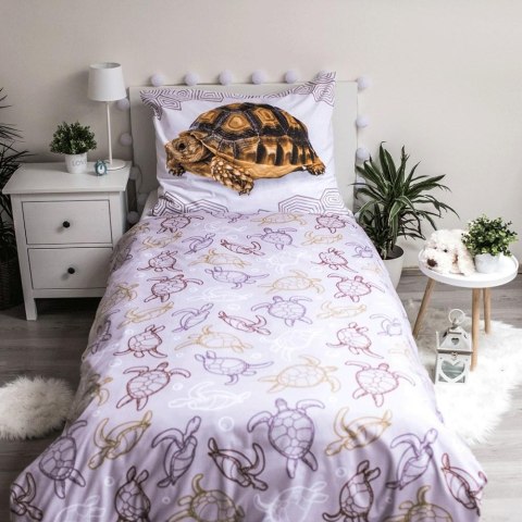 Pościel bawełniana 140x200 Żółw Turtle biała beżowa poszewka 70x90 Pościel bawełniana 140x200 Żółw Turtle biała beżowa poszewka 70x90