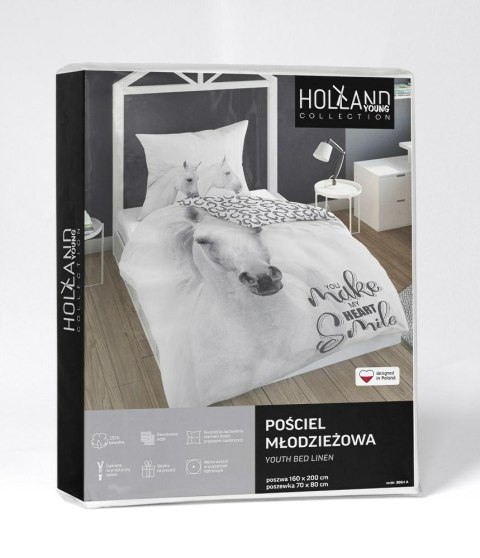 Pościel bawełniana 140x200 koń biały 3864 A poszewka 70x80 panelowa 92 Pościel bawełniana 140x200 koń biały 3864 A poszewka 70x80 panelowa 92