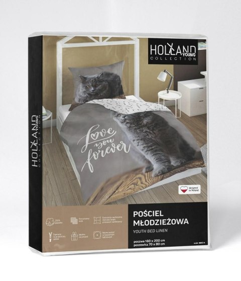 Pościel bawełniana 140x200 kotek szary 3863 A poszewka 70x80 panelowa 92 Pościel bawełniana 140x200 kotek szary 3863 A poszewka 70x80 panelowa 92